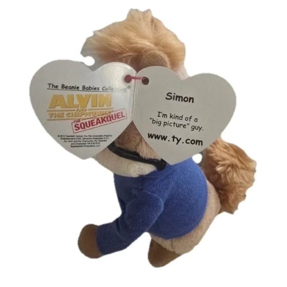 Simon Ty Beanie Babies Plush Alvin And The Chipmunks The Squeakquel 2010 New